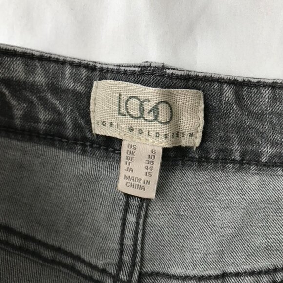 LOGO by Lori Goldstein Regular Wide Leg Jeans w Button Fly - Grey (Sz 6) a627526 - Picture 3 of 5
